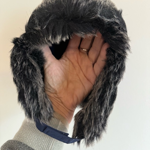 Kids Navy and Black Fur-Lined Hat - Picture 5 of 8